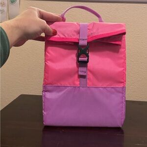Your Zone Insulated Roll-Top Lunch Bag Pink And Purple NWT